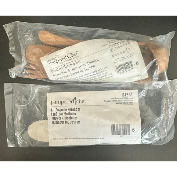 The Pampered Chef Other - Pampered Chef Bamboo Serving Set Ladle Fork & All-Purpose Spreader NIP